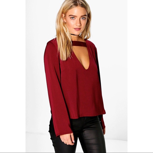 Boohoo Tops - BooHoo V Neck Blouse